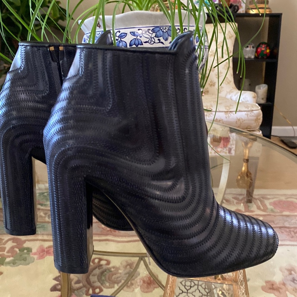 Black Salvatore Ferragamo Gorgeous Size 7 leather ankle boots never worn.